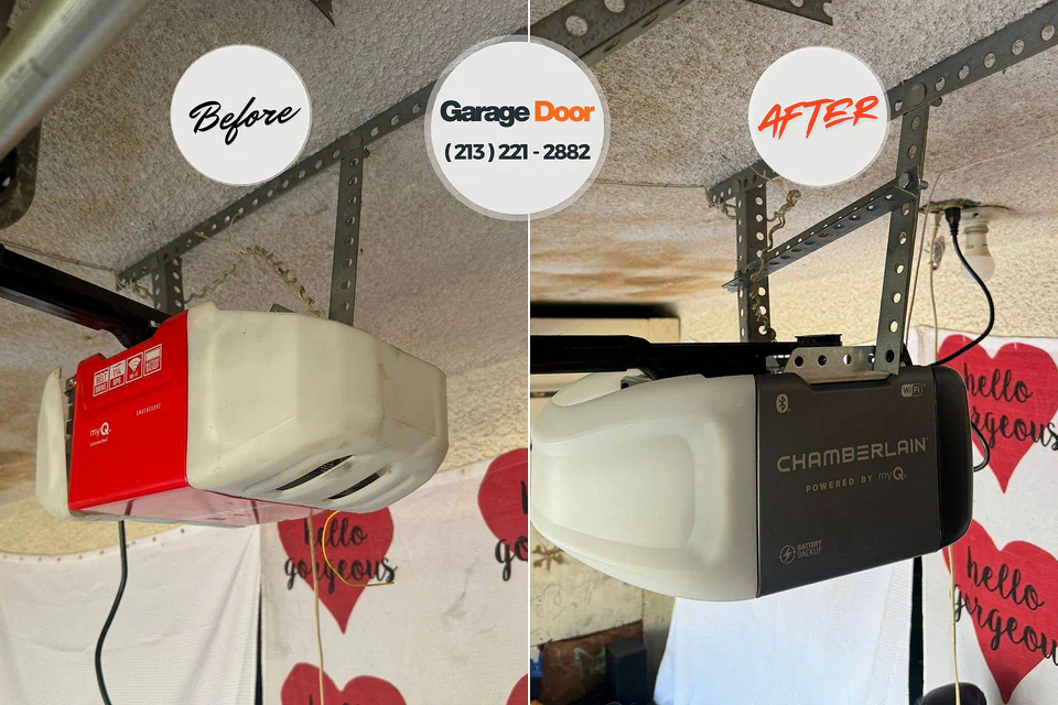 Before and after: garage door installation Richmond Heights, FL